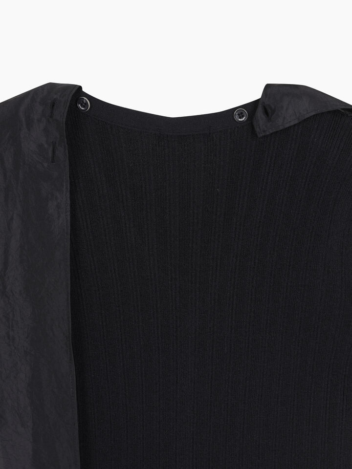 SLEEVELESS SWEATER - null - Black | Sisley K image number 4